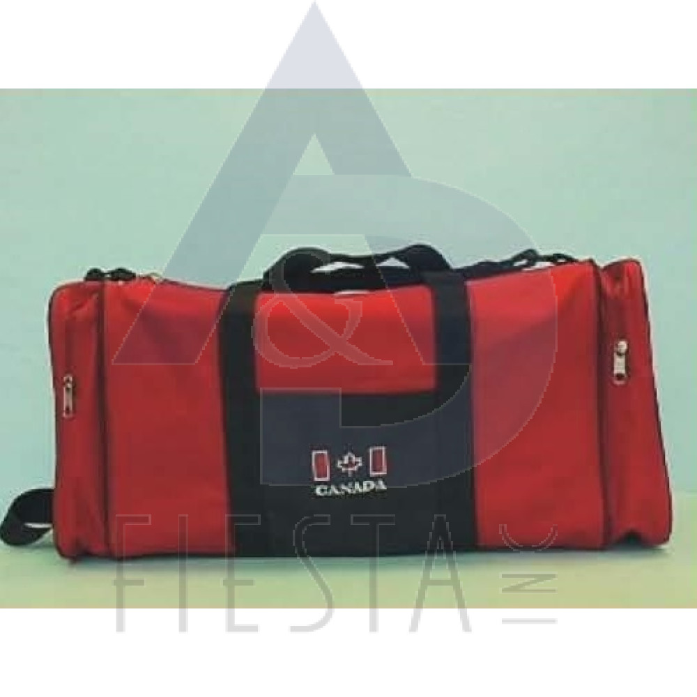 CANADA 20"X 9" SPORT BAG WITH 2 SIDE POCKETS BLACK/RED SERIES 