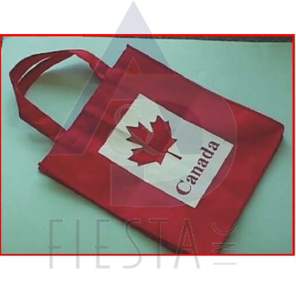 CANADA RED NON-WOVEN SHOPPING BAG-15 ¾" X 14" (40X36CM)