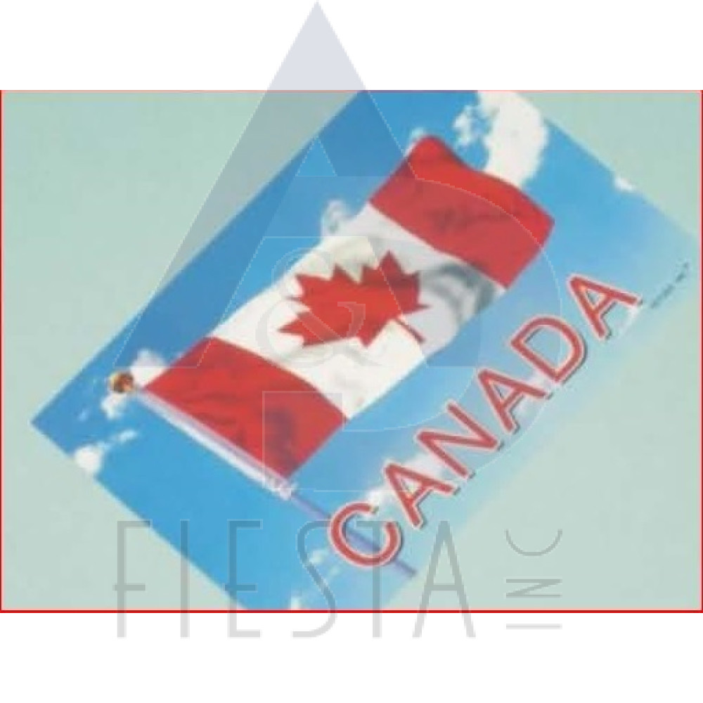 CANADA POSTCARD WITH CANADA WAVY FLAG