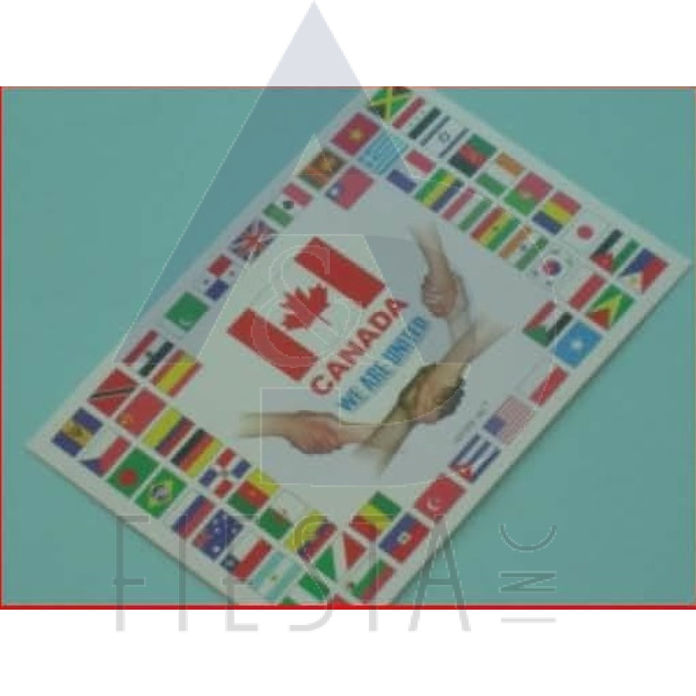 CANADA POSTCARD WITH FLAGS OF THE WORLD
