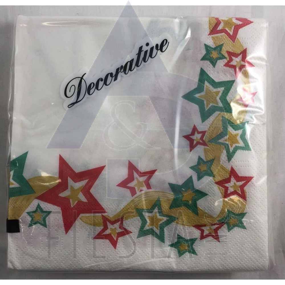 25 PC 2 PLY NAPKIN STAR/BOW