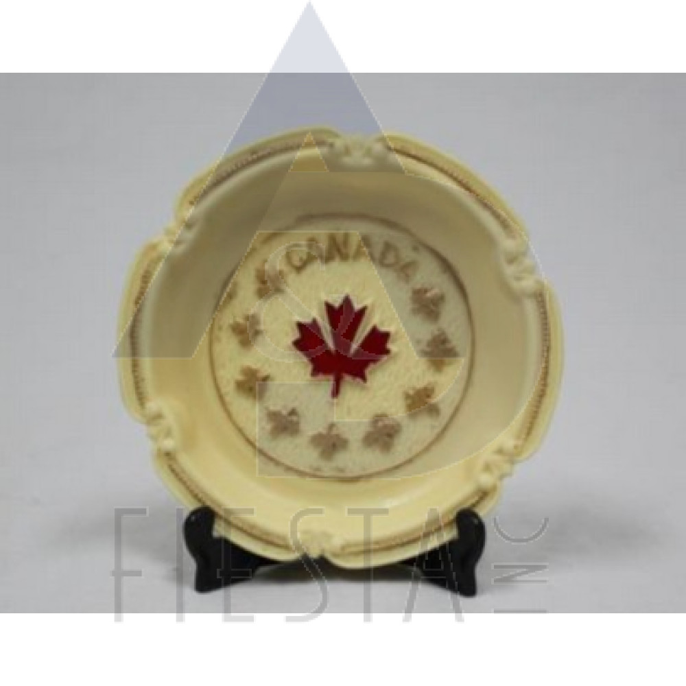 CANADA ROUND POLY DISH WITH STAND