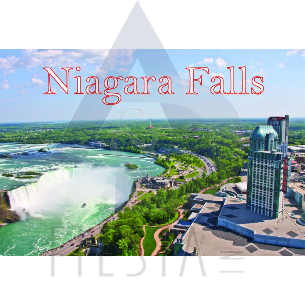 NIAGARA FALLS POSTCARD AERIAL VIEW OF THE HORSESHOE FALLS 