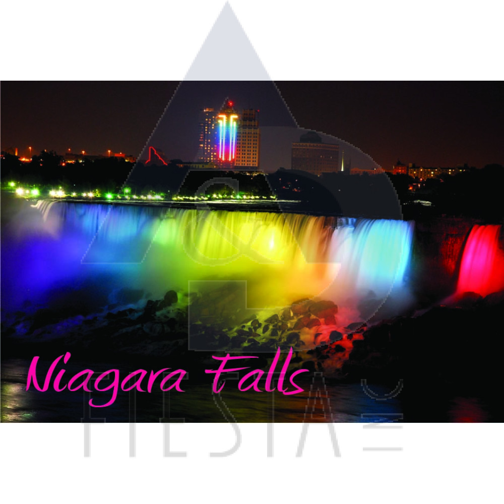 NIAGARA FALLS POSTCARD NIGHT VIEW OF THE AMERICAN FALLS 