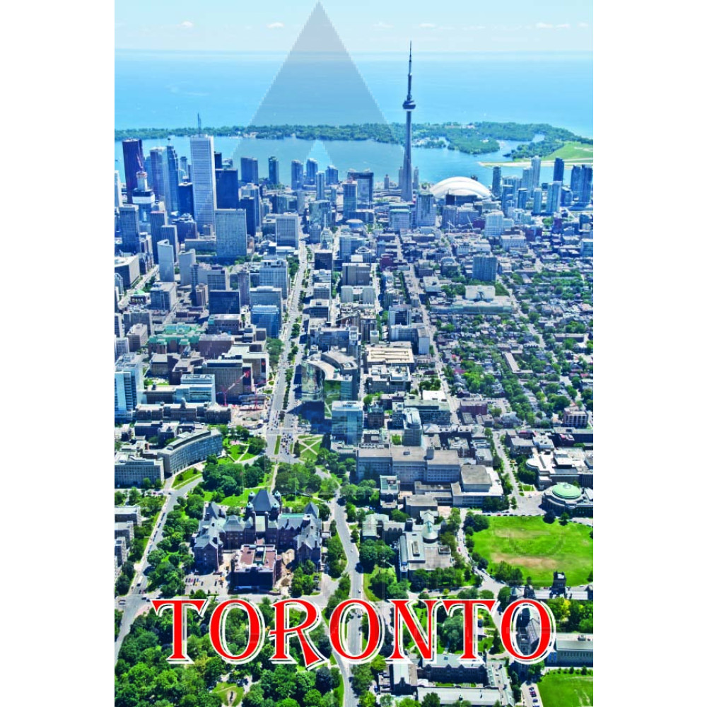 TORONTO POST CARD AERIAL VIEW OF DOWNTOWN TORONTO 