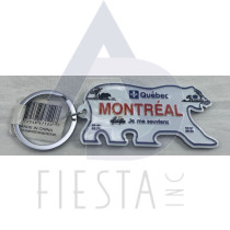 MONTREAL BEAR SHAPE LICENSE PLATE KEY CHAIN 