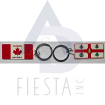 MONTREAL LICENSE PLATE 2 SIDED, CANADA/MONTREAL FLAG KEY CHAIN