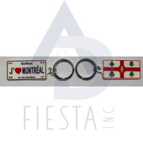 MONTREAL LICENSE PLATE 2 SIDED, MONTREAL FLAG/"J LOVE (HEART) MONTREAL" KEY CHAIN