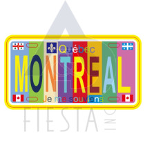MONTREAL LARGE SIZE LICENSE PLATE "MONTREAL" MULTI LIGHT COLOR 30X15 CM
