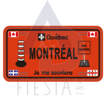 MONTREAL LARGE SIZE CONSTRUCTION LICENSE PLATE "RUE BARREE" 30X15 CM