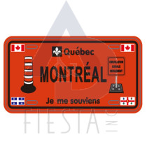 MONTREAL LARGE SIZE CONSTRUCTION LICENSE PLATE "CIRCULATION LOCALE SEULEMENT" 30X15 CM