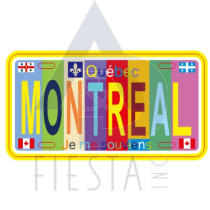 MONTREAL METAL LICENSE PLATE "MONTREAL" MULTI LIGHT COLOR 10X5 CM MAGNET