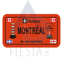 MONTREAL METAL CONSTRUCTION LICENSE PLATE "RUE BARREE" 10X5 CM MAGNET