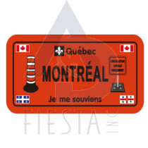 MONTREAL METAL CONSTRUCTION LICENSE PLATE "CIRCULATION LOCALE SEULEMENT" 10X5 CM MAGNET