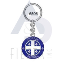 QUEBEC BLUE SPINNING FLAG KEY CHAIN