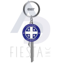 QUEBEC BLUE SPINNING KEY SHAPE FLAG KEY CHAIN