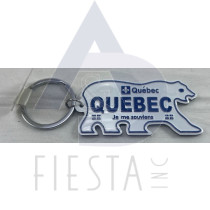 QUEBEC LICENSE PLATE BEAR SHAPE "QUEBEC" KEY CHAIN 