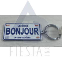 QUEBEC LICENSE PLATE "BONJOUR" KEY CHAIN 