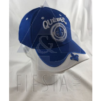 QUEBEC CAP WITH ROUND LOGO IN FRONT-ROYAL BLUE WITH FLEUR DE LYS