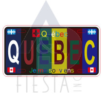 QUEBEC LARGE SIZE LICENSE PLATE "QUEBEC" MULTI DARK COLOR 30X15 CM