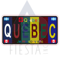 QUEBEC METAL LICENSE PLATE "QUEBEC" MULTI DARK COLOR 10X5 CM MAGNET
