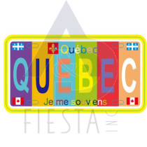 QUEBEC METAL LICENSE PLATE "QUEBEC" MULTI LIGHT COLOR 10X5 CM MAGNET