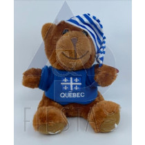 QUEBEC PLUSH 7" BABY BEAR IN T-SHIRT WITH HAT 