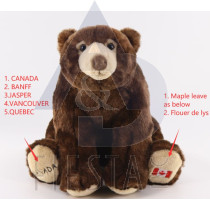 QUEBEC PLUSH 38 CM HAIRY BROWN GRIZZLY BEAR