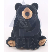 QUEBEC PLUSH 28 CM HAIRY BLACK GRIZZLY BEAR