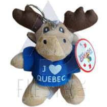 QUEBEC PLUSH 4" MOOSE WITH T-SHIRT "J' ❤ QUEBEC" KEY CHAIN AND CLIMBER