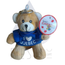 QUEBEC PLUSH 4" BROWN BEAR WITH T-SHIRT "J' ❤ QUEBEC" KEY CHAIN AND CLIMBER