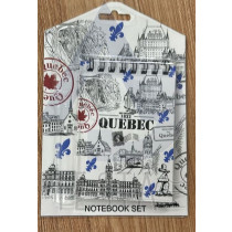 QUEBEC NOTE BOOK AND PEN SET ON BLISTER CARD