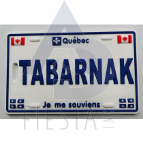 QUEBEC LICENSE PLATE LUGGAGE TAG "TABARNAK"