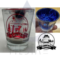 QUEBEC RED SHOT GLASS WITH LANDMARKS LOGO