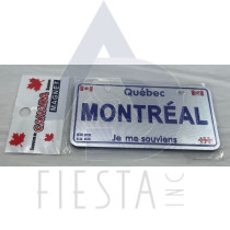 MONTREAL FOIL LICENCE PLATE "MONTREAL" MAGNET 5X10 CM