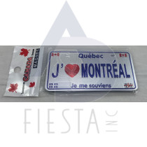 MONTREAL FOIL LICENCE PLATE "514-MONTREAL" MAGNET 5X10 CM