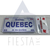 QUEBEC FOIL LICENCE PLATE "QUEBEC" MAGNET 5X10 CM