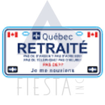 QUEBEC FOIL LICENCE PLATE "RETRAITE" MAGNET 5X10 CM