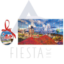 QUEBEC CHRISTMAS BALL WITH PICTURE IN BOX