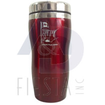 NIAGARA FALLS STAINLESS STEEL TALL COFFEE MUG WITH HANDLE 16 OZ. RED