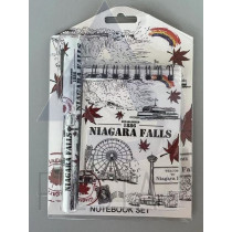 NIAGARA FALLS NOTE BOOK AND PEN SET ON BLISTER CARD