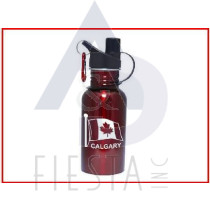 CALGARY STAINLESS STEEL WATER BOTTLE WIDE MOUTH WITH SPOUT 24 OZ. RED