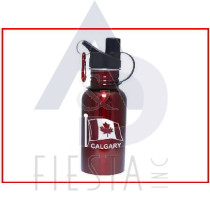 CALGARY STAINLESS STEEL WATER BOTTLE WIDE MOUTH WITH SPOUT 24 OZ. RED