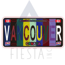 VANCOUVER LARGE SIZE LICENSE PLATE "VANCOUVER" MULTI DARK COLOR 30X15 CM