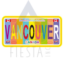 VANCOUVER LARGE SIZE LICENSE PLATE "VANCOUVER" MULTI LIGHT COLOR 30X15 CM