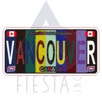 VANCOUVER METAL LICENSE PLATE "VANCOUVER" MULTI DARK COLOR 10X5 CM MAGNET