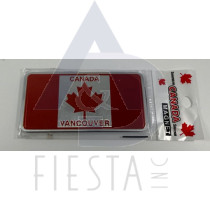 VANCOUVER "FOIL" LICENSE PLATE CANADA FLAG 10X5 CM MAGNET