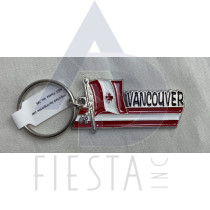 VANCOUVER METAL FLAG WITH SCRIPT UNDERLINE KEY CHAIN 