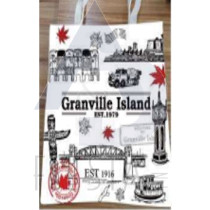 GRANVILLE ISLAND, VANCOUVER CANVAS SHOPPING BAG WITH ICONS