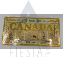 CANADA LARGE SIZE LICENSE PLATE 2-TONE "CANADA" WITH OBJECTS 30X15 CM